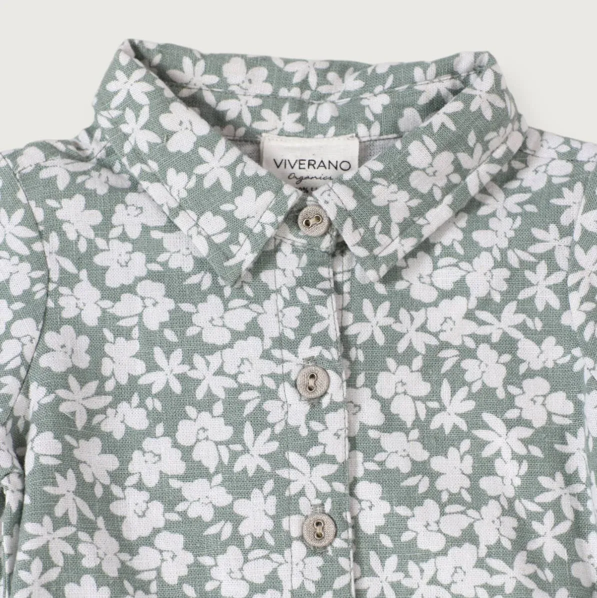 Baby Floral Linen Shirt & Shorts Set
