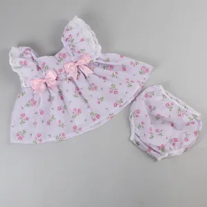 Baby Girl Dress & Bloomers - Pale Pink Floral Print