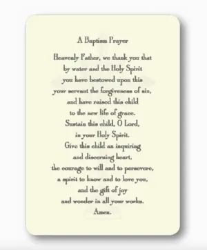 Baptism Prayer Card
