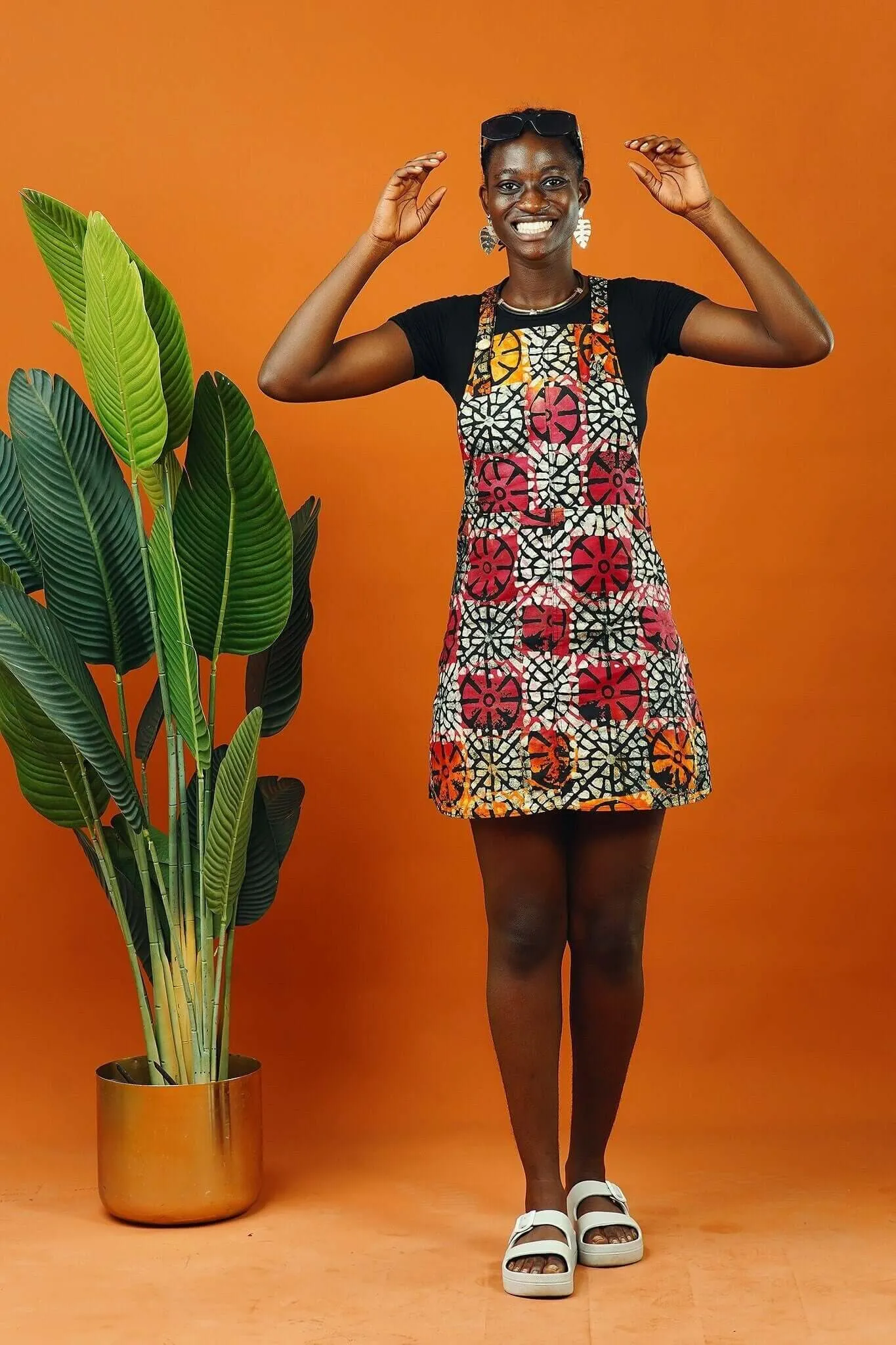 Batik Mini Pinafore Dress