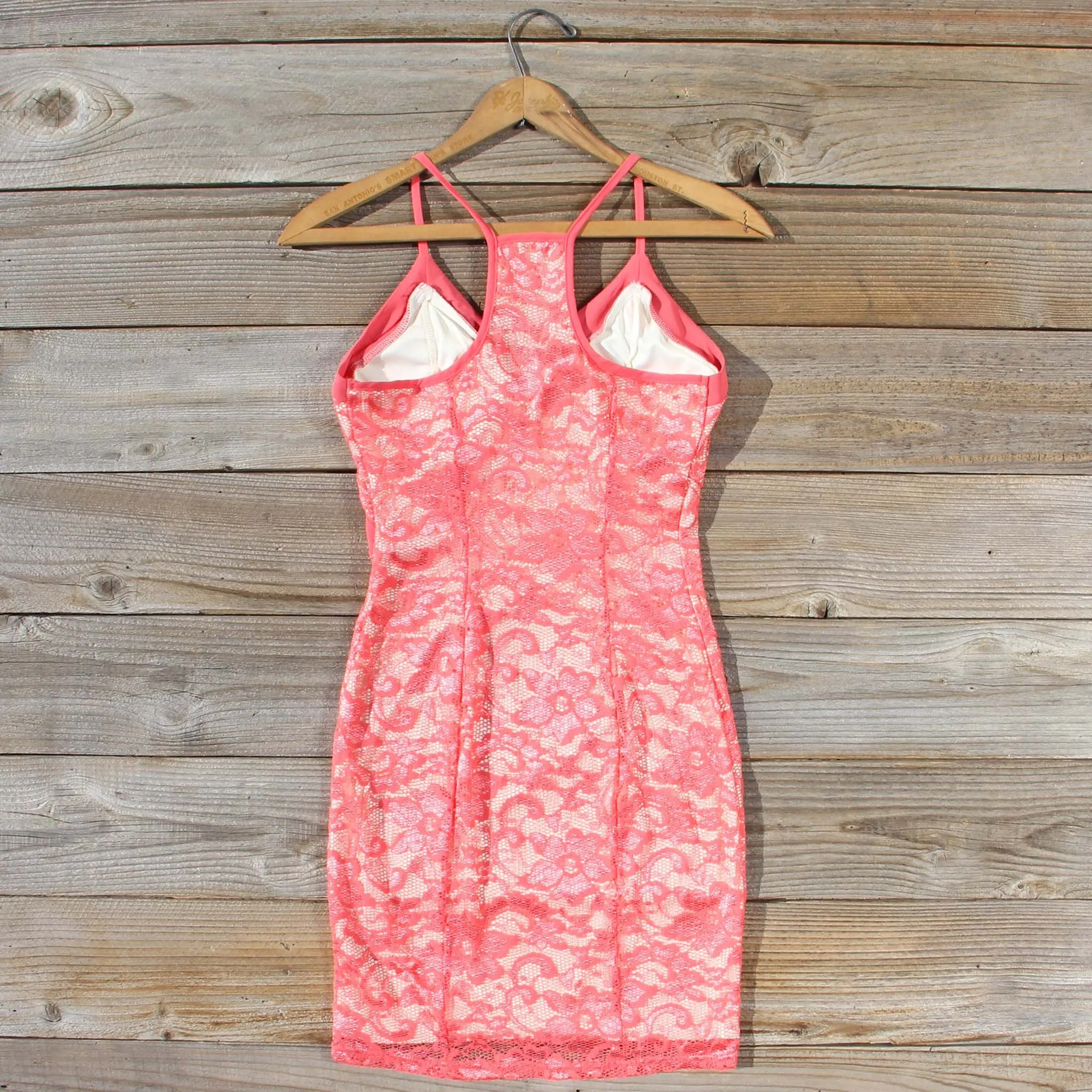 Beloved Lace Dress in Coral