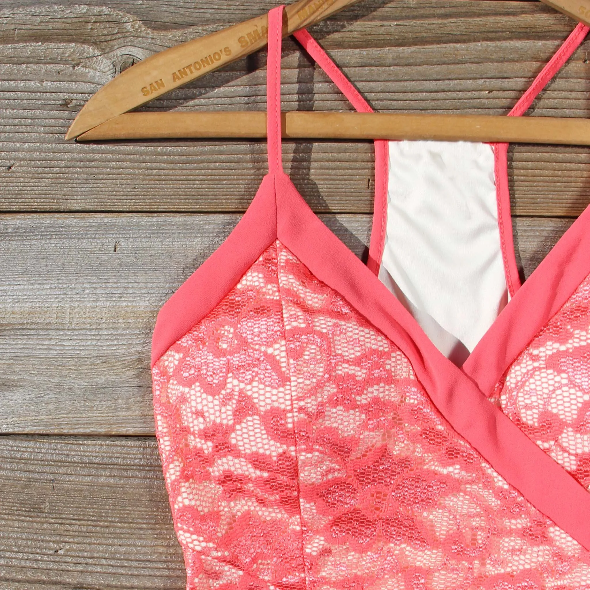 Beloved Lace Dress in Coral