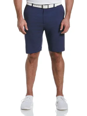Big & Tall Flat Front Space Dye Fine Line Print Ergo Golf Short
