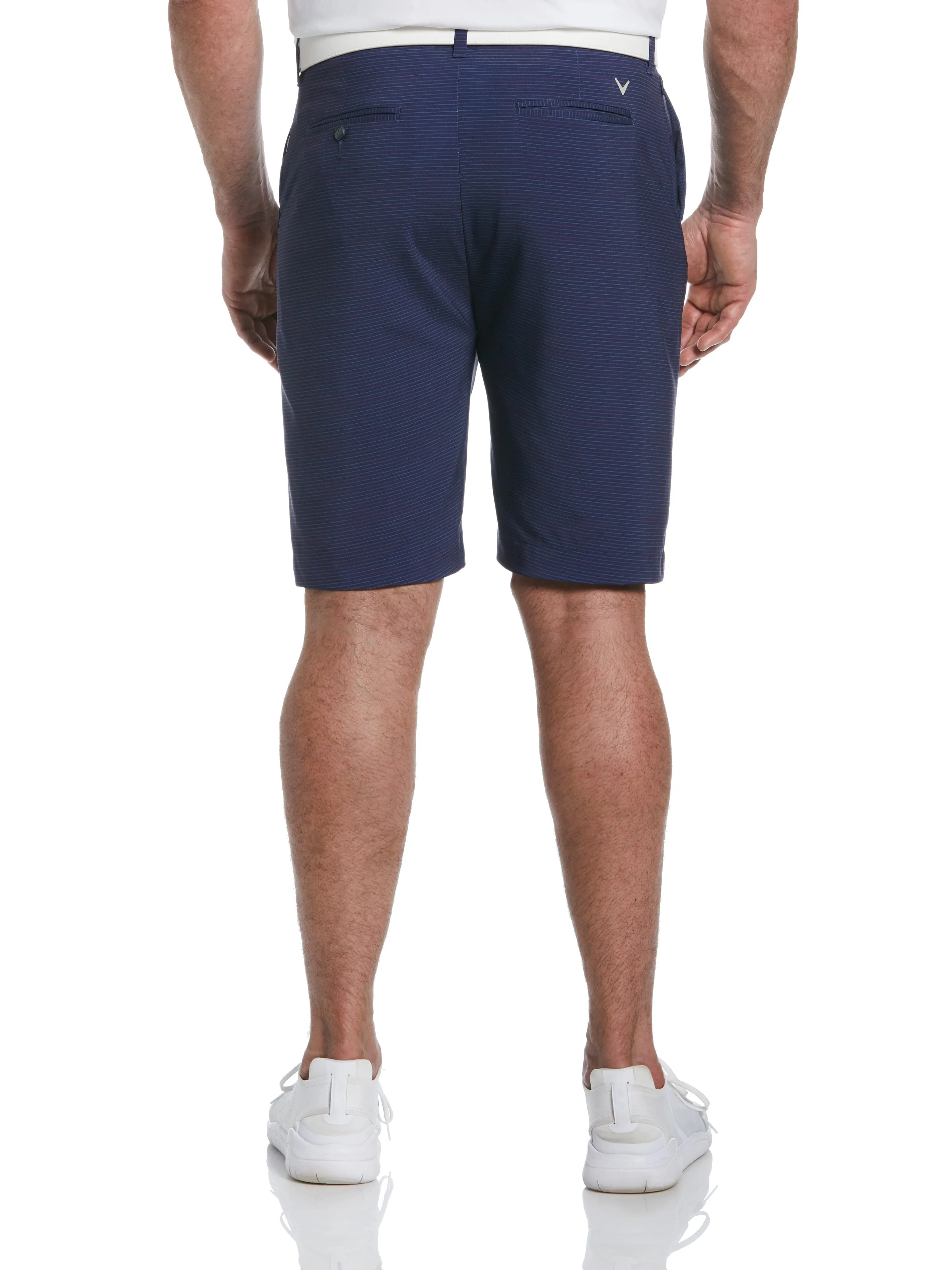Big & Tall Flat Front Space Dye Fine Line Print Ergo Golf Short