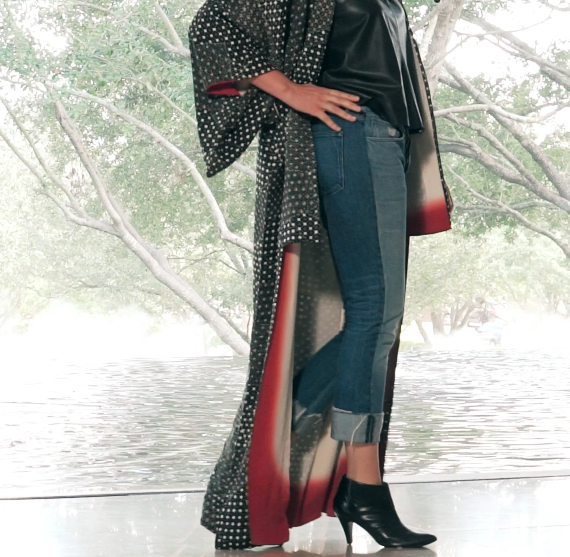 Black & White Shibori Silk Kimono