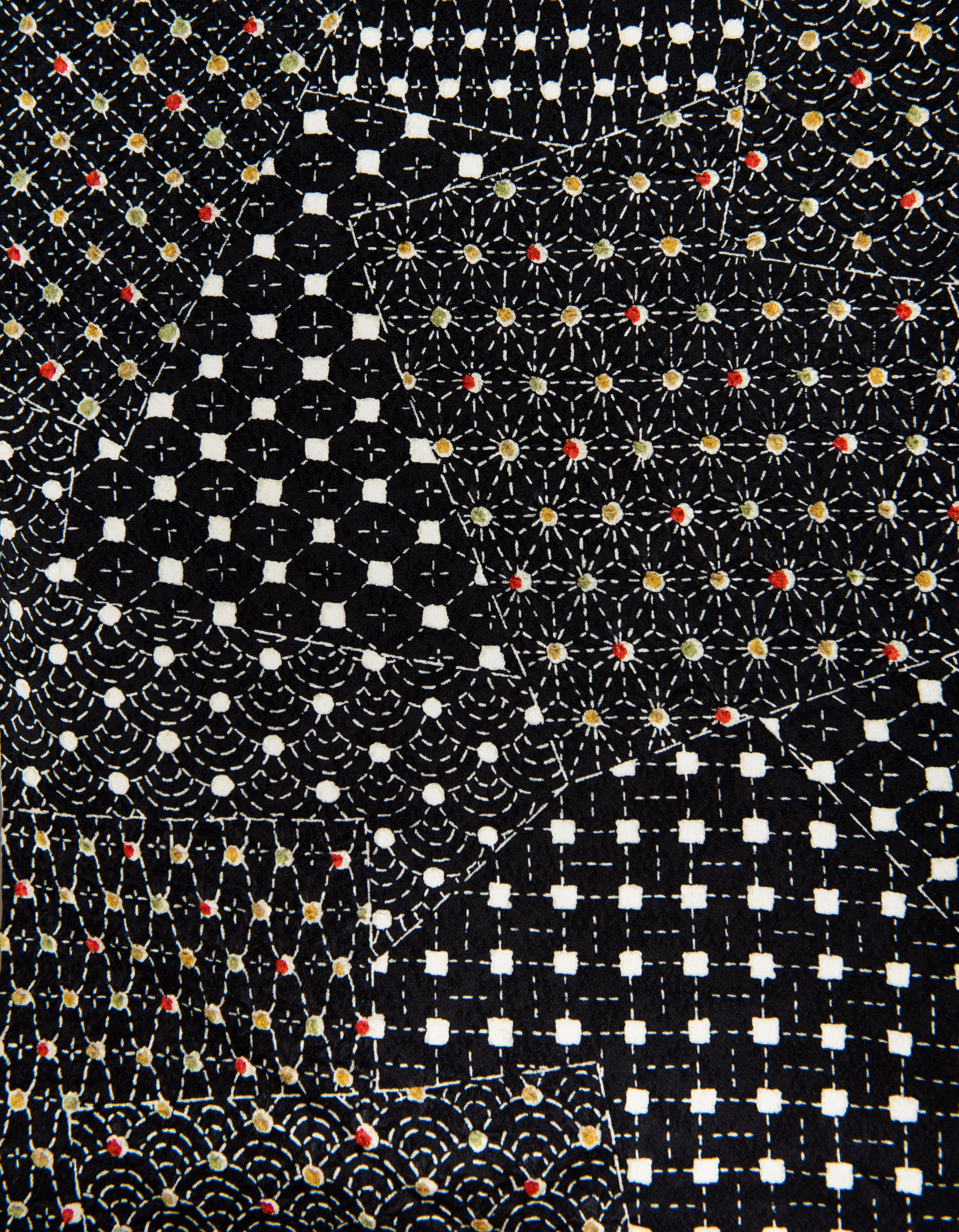 Black & White Shibori Silk Kimono