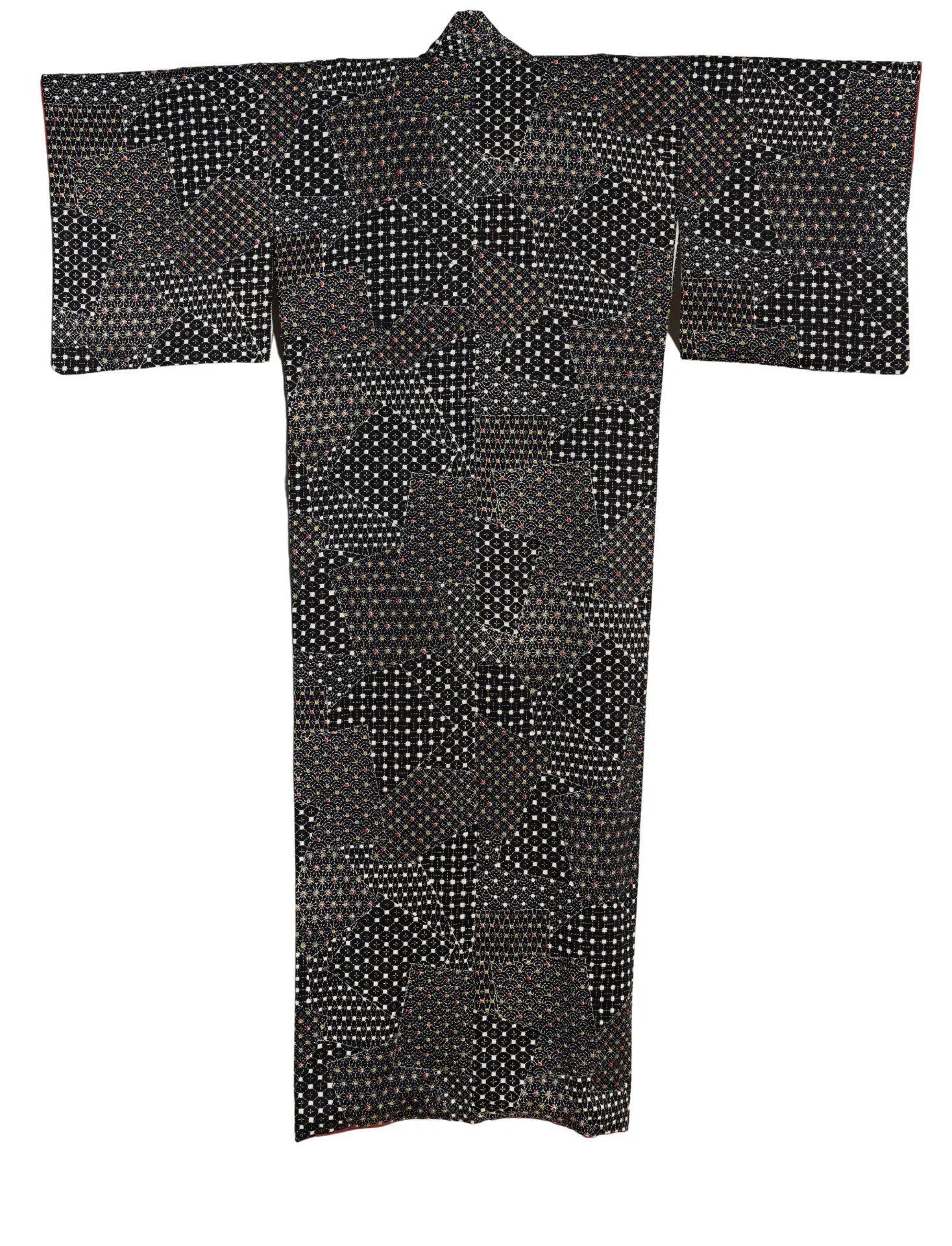 Black & White Shibori Silk Kimono