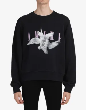 Black Dual Doves Oversized Sweatshirt