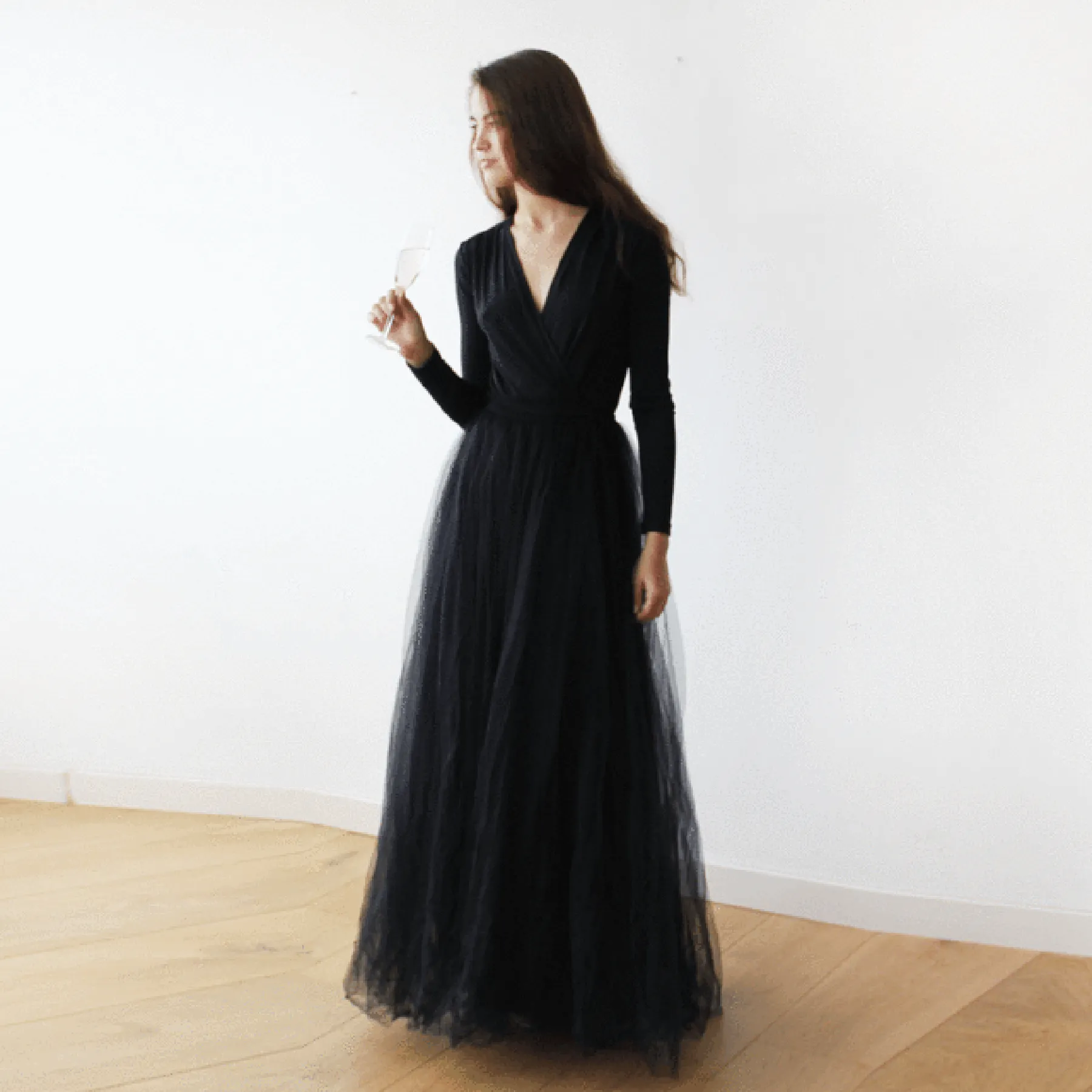 Black tulle dress  #1066