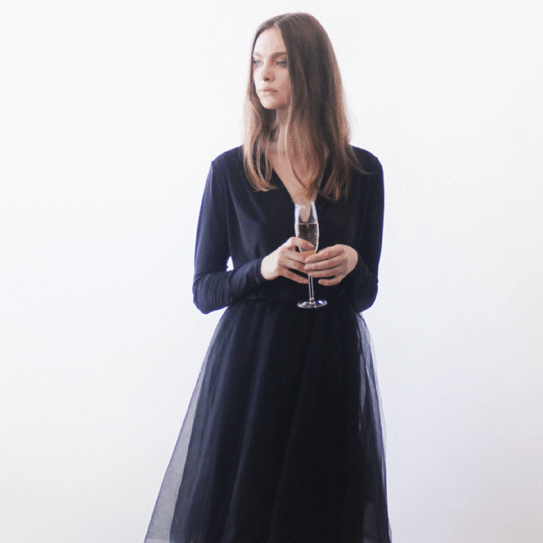 Black tulle dress  #1066