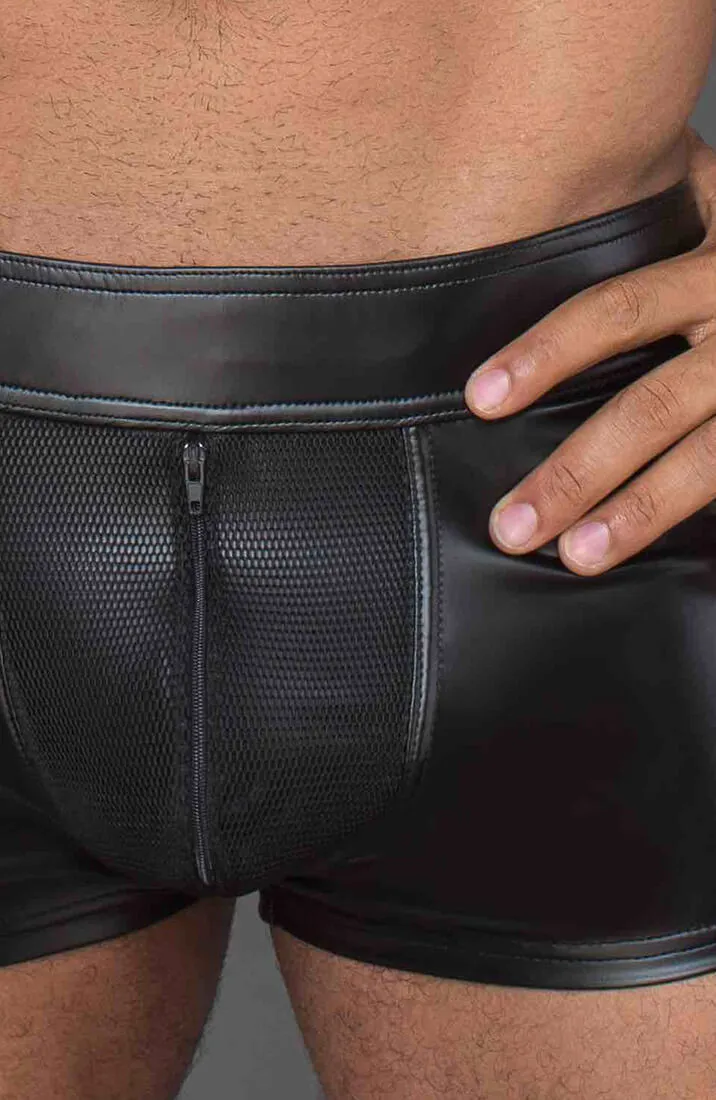 Black wet look boxer shorts - JAX