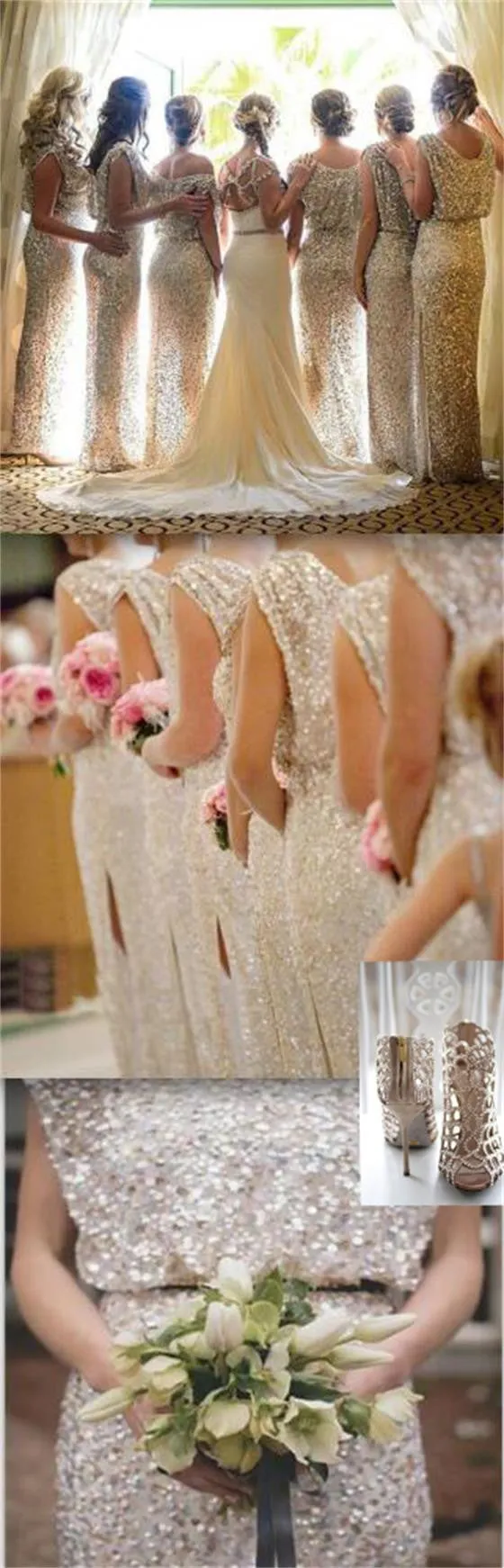 Bling Sequin Long Wedding Guest Bridesmaid Dresses, BG51355