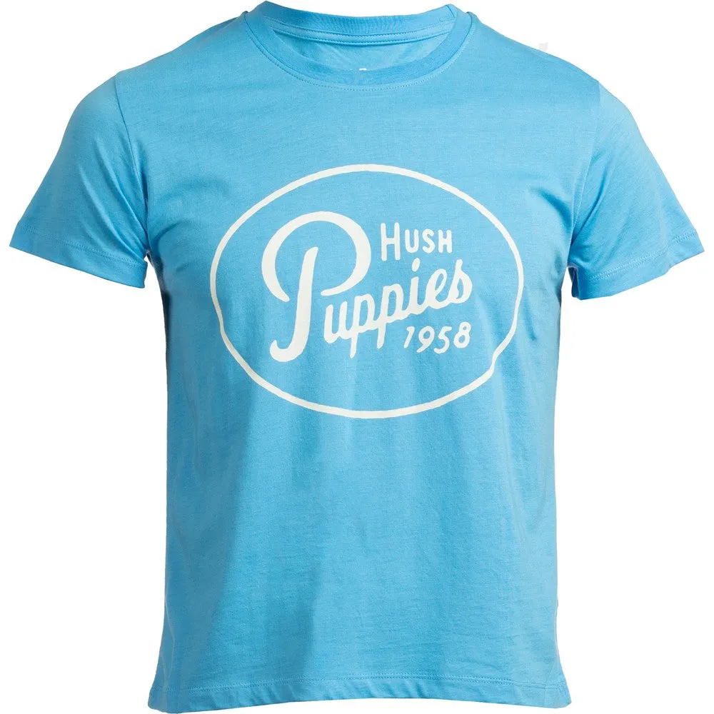Blue Retro Script Ladies T-Shirt