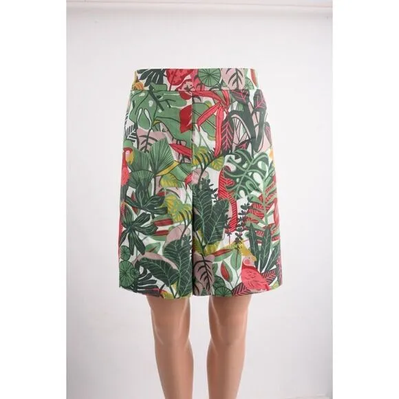 Boden Womens Danby Pull-On Shorts UK 8 US 4 MultiColor Palm Leaf Jungle NWT
