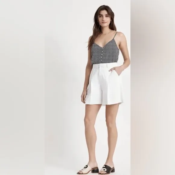 Brixton Victory Trouser Relaxed Fit White High Waist Women’s Shorts NEW