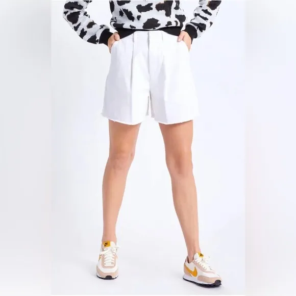 Brixton Victory Trouser Relaxed Fit White High Waist Women’s Shorts NEW