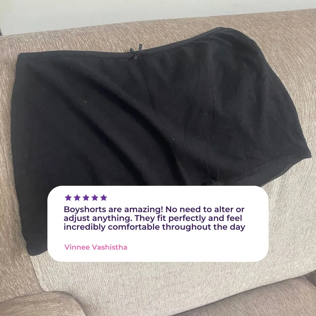 BrZee Boyshorts | Lightweight Cotton-Elastane Fabric | Super Stretchy For Comfort | No Visible Panty Lines | Pack Of 3