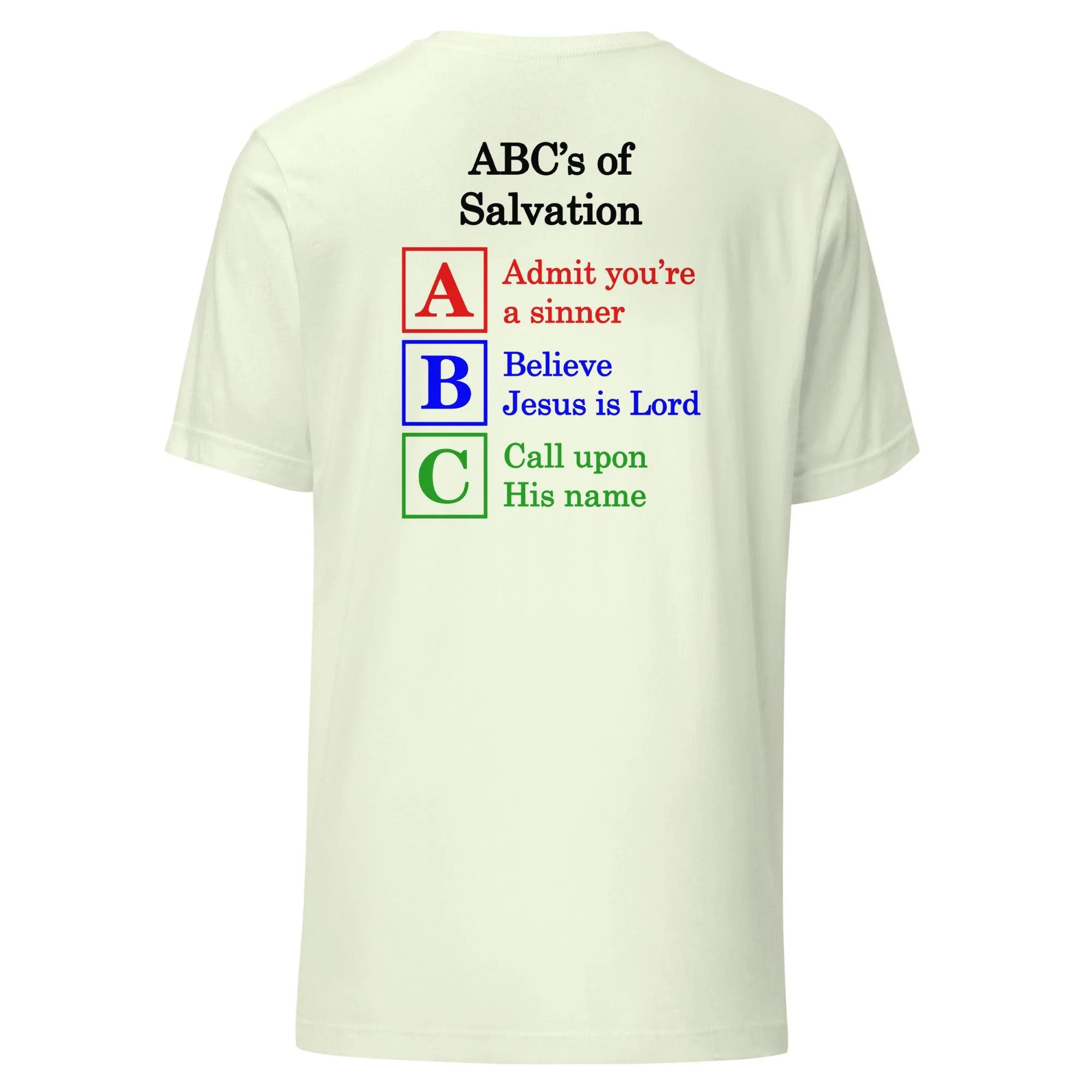 But God with ABC's of Salvation 2-Sided T-Shirt (Lighter Colors)