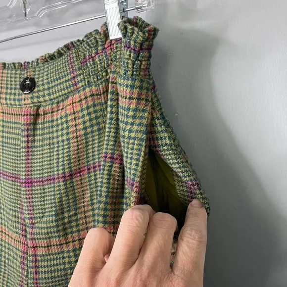 BY Anthropologie Femme Plaid High Waist Librarian Academia Shorts Womens Size 12