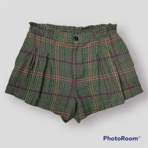 BY Anthropologie Femme Plaid High Waist Librarian Academia Shorts Womens Size 12