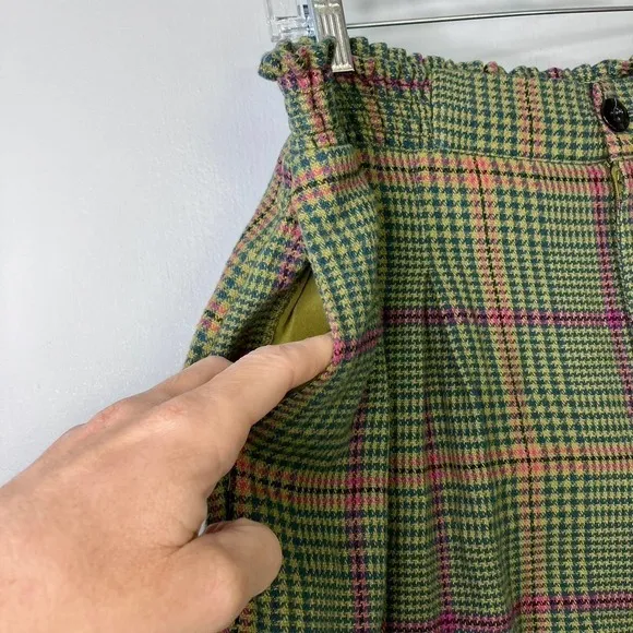 BY Anthropologie Femme Plaid High Waist Librarian Academia Shorts Womens Size 12