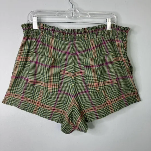 BY Anthropologie Femme Plaid High Waist Librarian Academia Shorts Womens Size 12