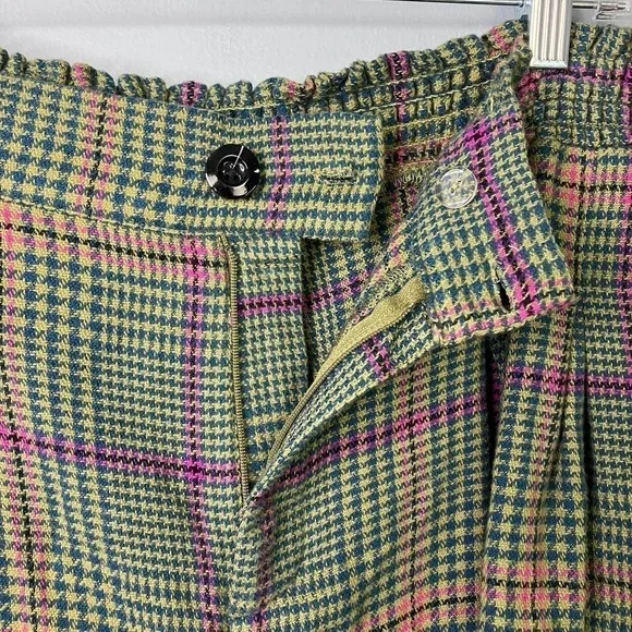 BY Anthropologie Femme Plaid High Waist Librarian Academia Shorts Womens Size 12