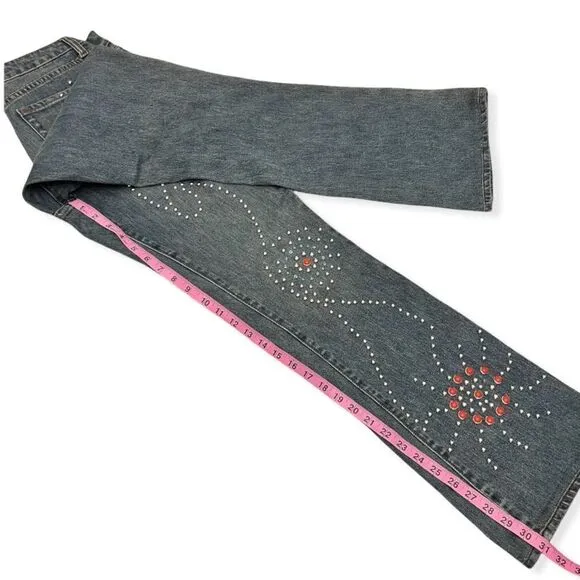 Cache Vintage Y2K Studded Flare Leg Jeans