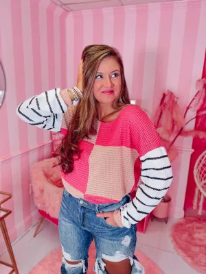 Cara Color Block Top - Pink