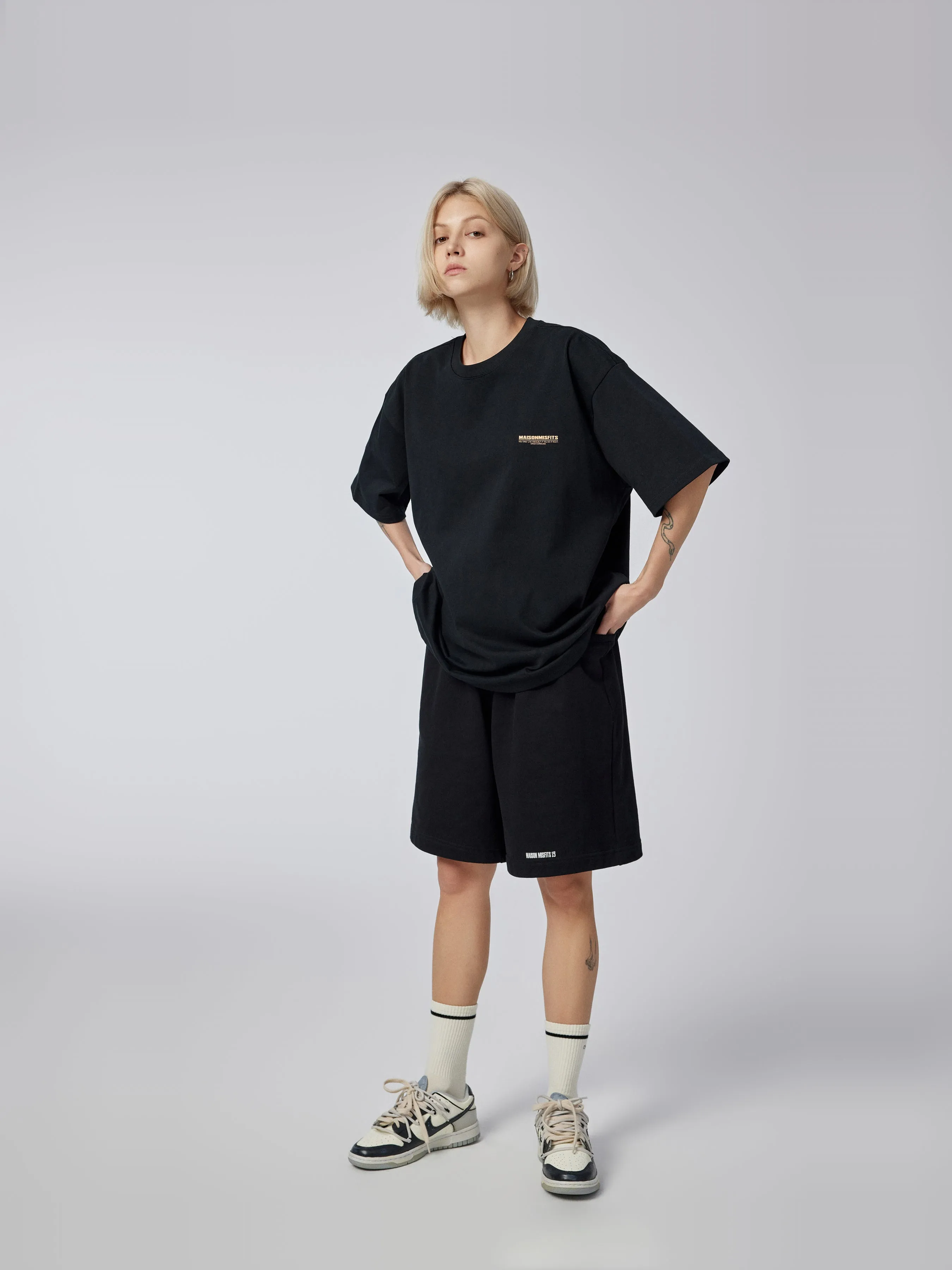 Celebrity Miniature – Oversized Heavyweight Cotton Shorts - Black