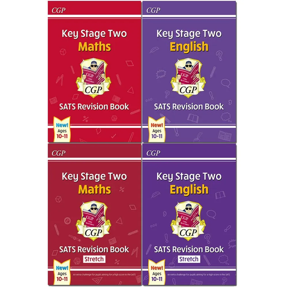 CGP New KS2 Maths SATS Revision Book Ages 10-11, Stretch, (for the 2020 tests) 4 Books Collection Set