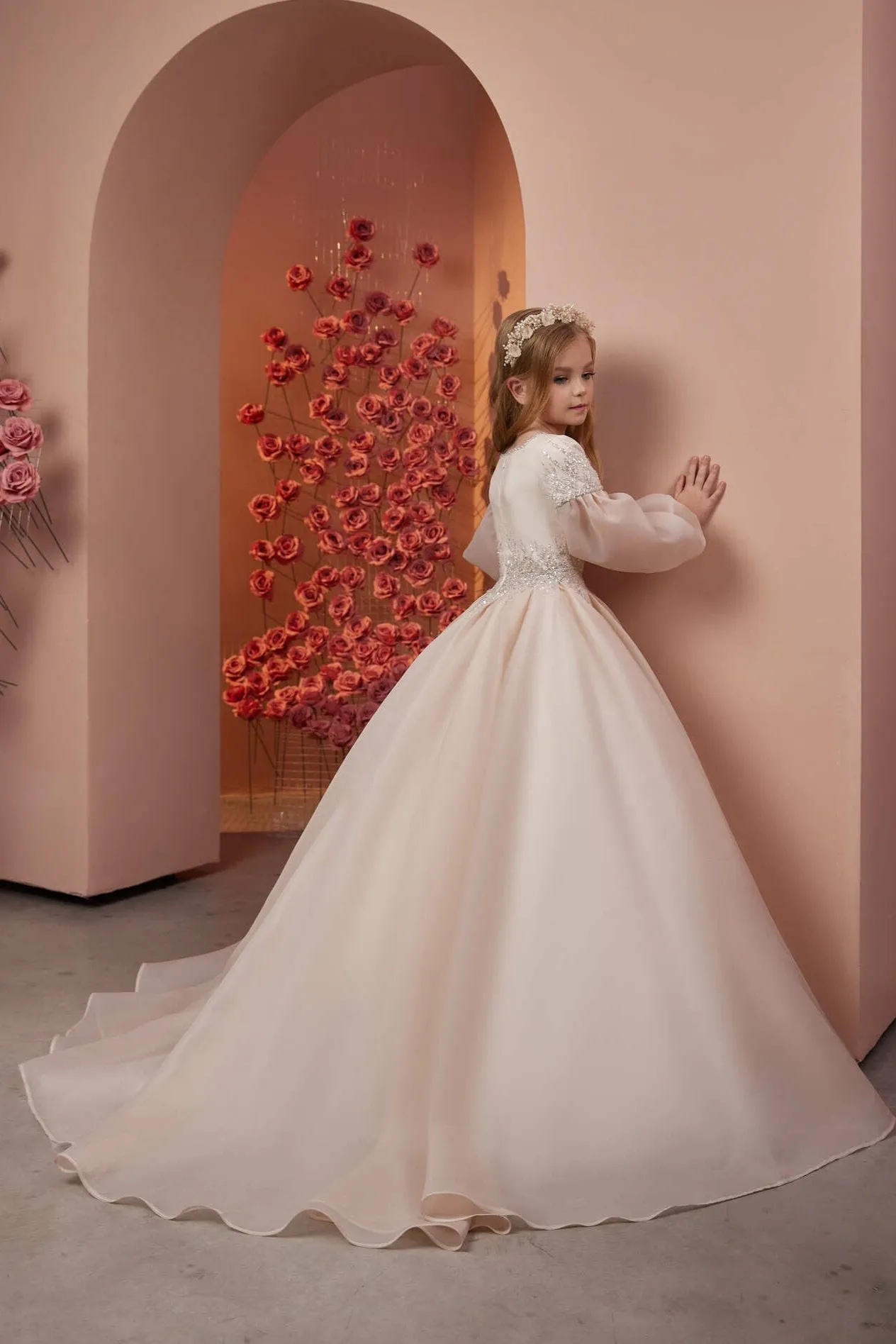 Champagne Blush Princess Gown for Kids