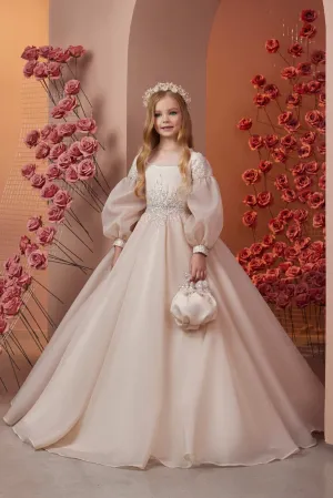 Champagne Blush Princess Gown for Kids