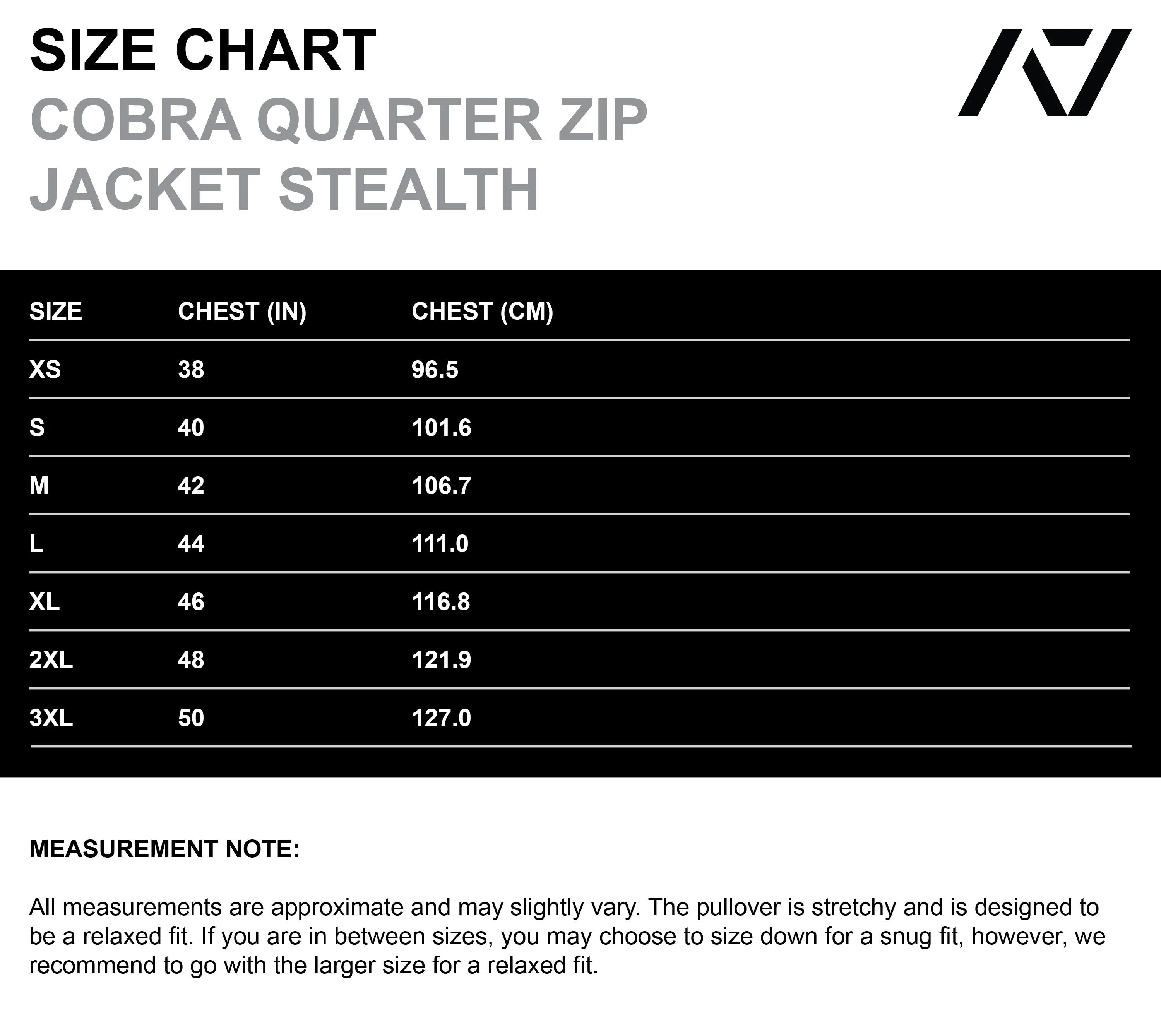 Cobra Quarter Zip Non Bar Grip Jacket - Stealth
