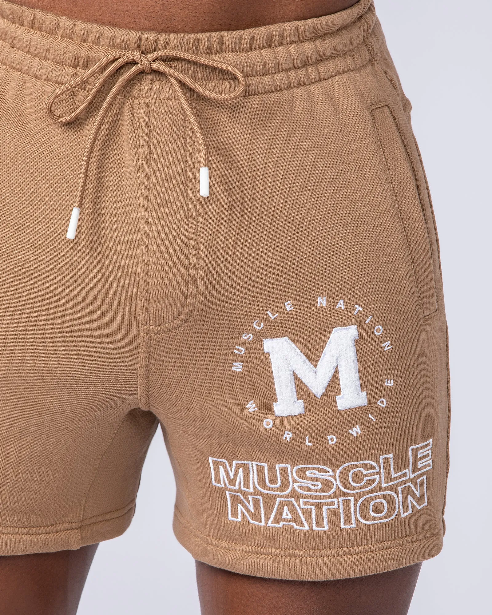 College Sweat 5" Shorts - Tan