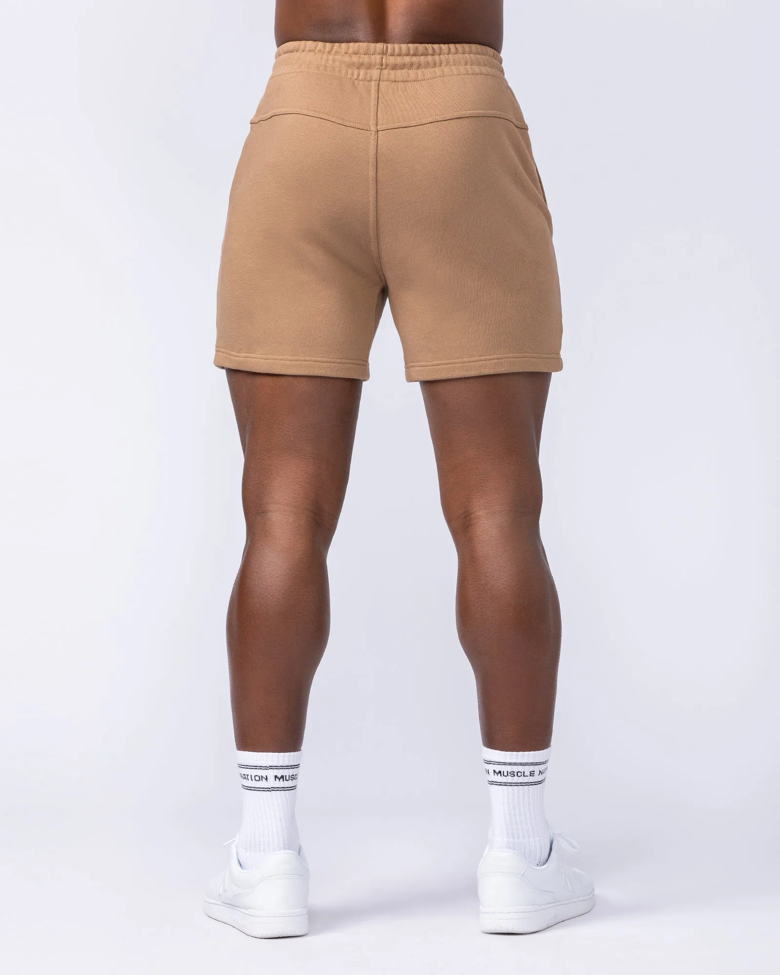 College Sweat 5" Shorts - Tan