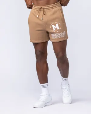 College Sweat 5" Shorts - Tan