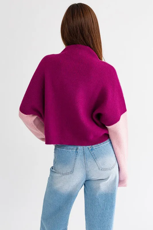 Color Block Oversized Sweater (Various colors), Le Lis