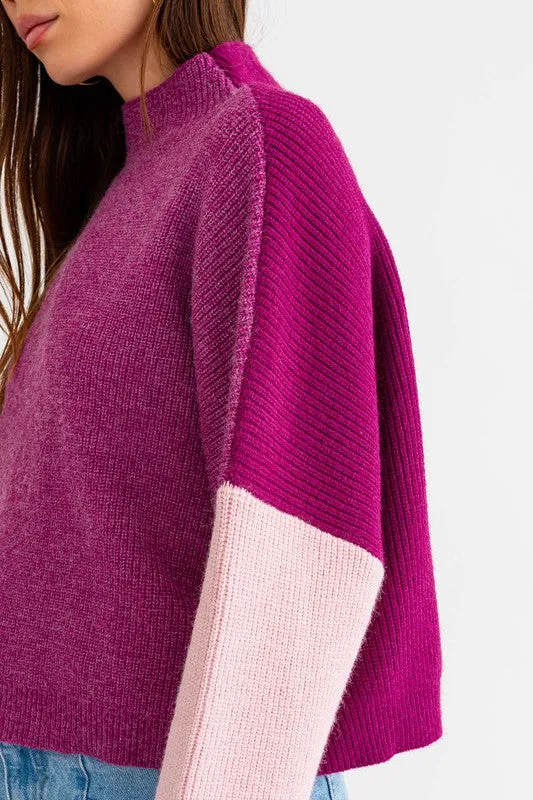 Color Block Oversized Sweater (Various colors), Le Lis