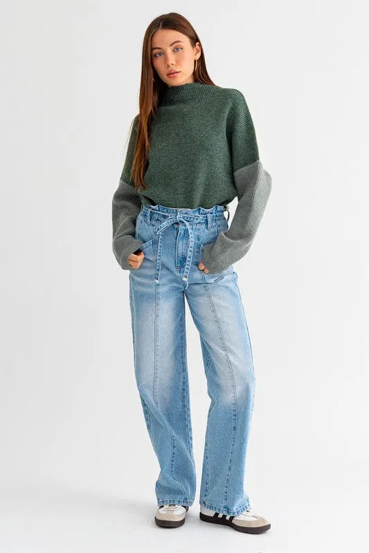 Color Block Oversized Sweater (Various colors), Le Lis