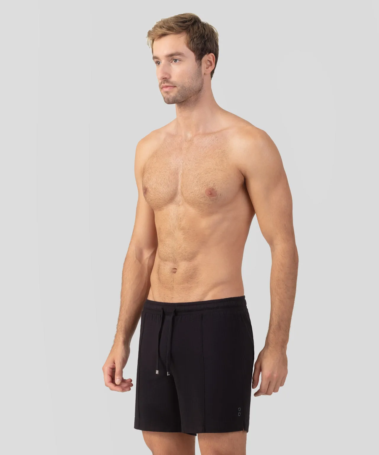 Cotton Modal Home Shorts: Black
