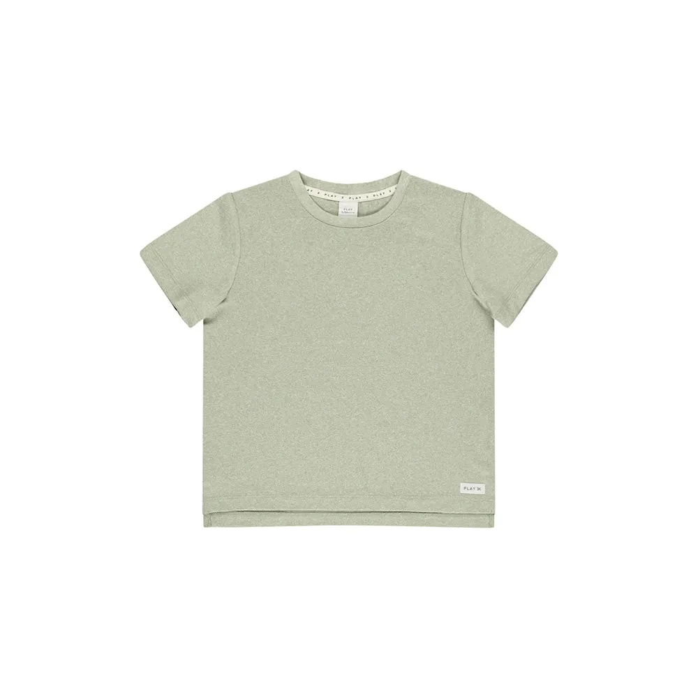 Cove Essential Tee & Tech Shorts Set | Heathered Sage