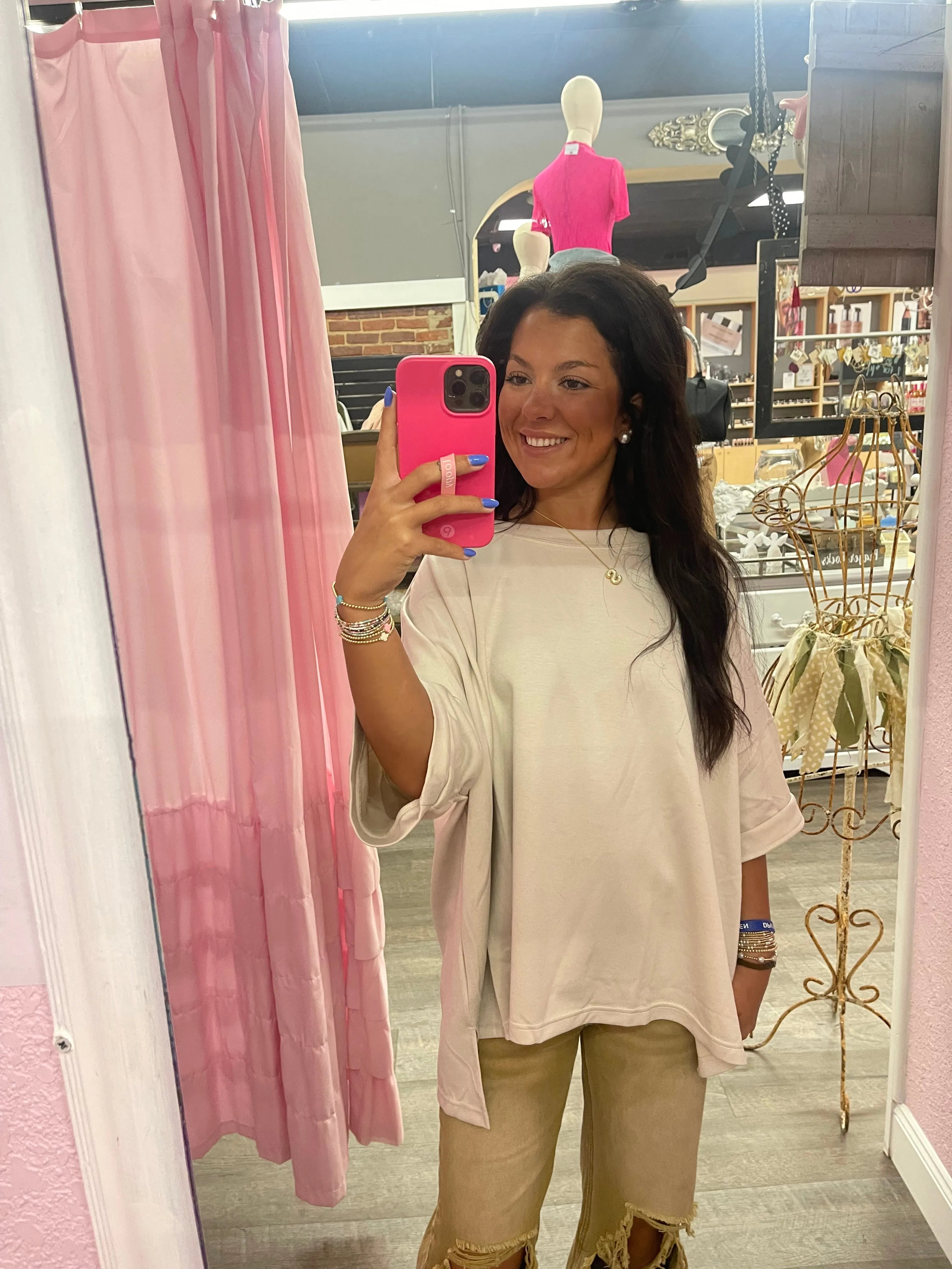 Cream Oversized Top