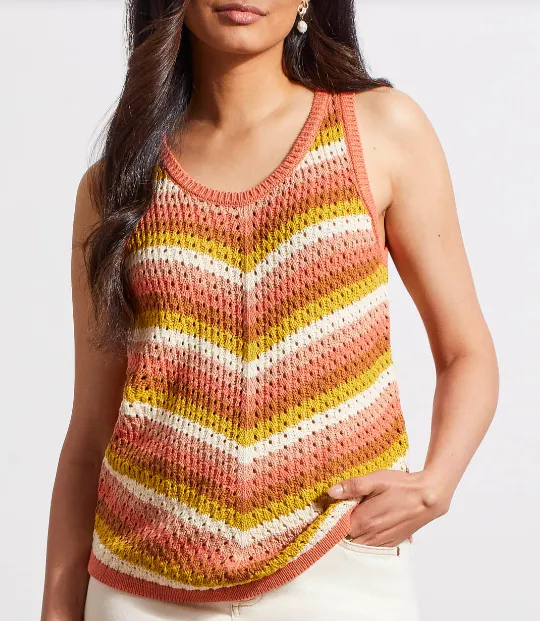 Crewneck Racer Back Sweater - Cyder Multi