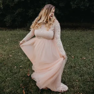 Curvy Blush Wedding Dress #1162