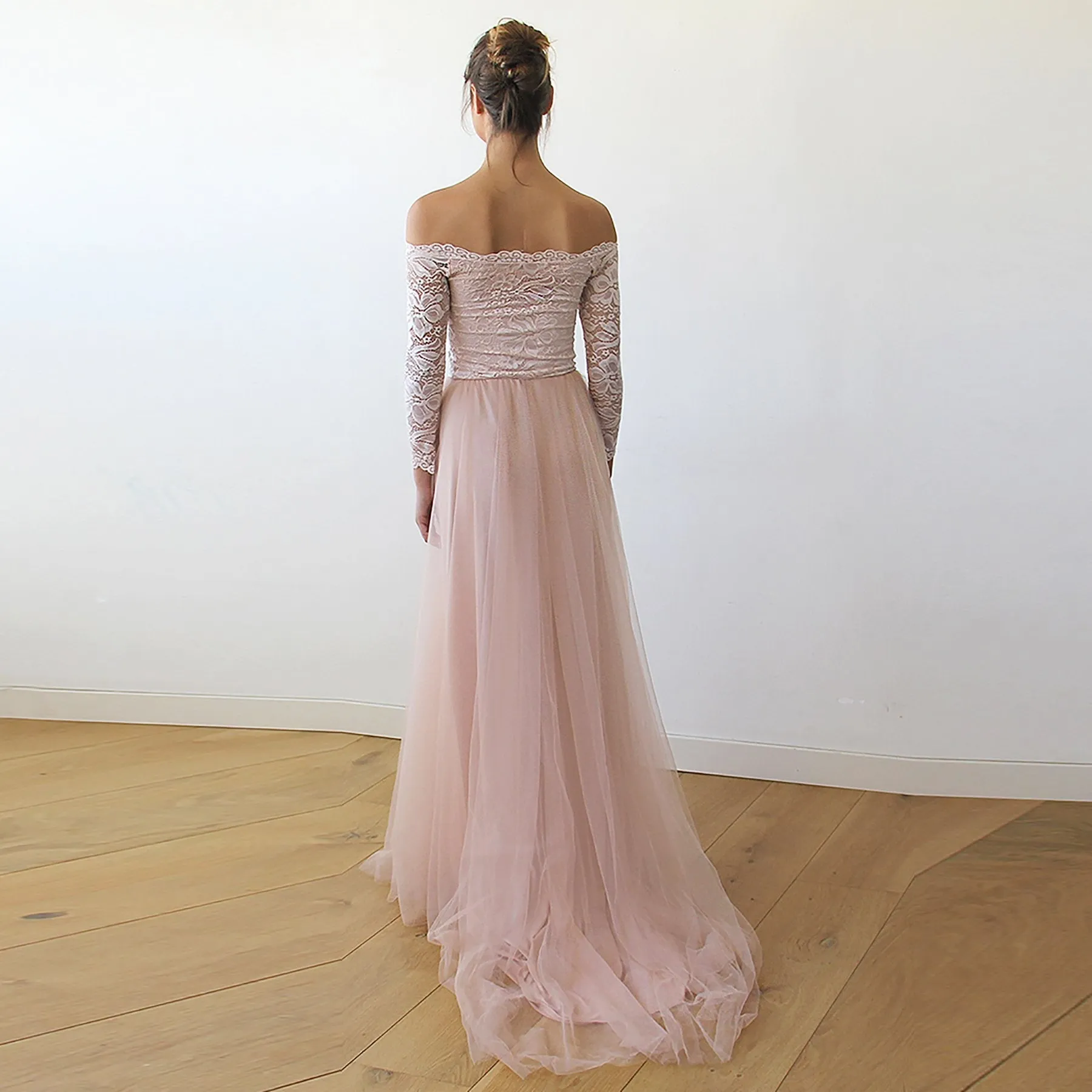 Curvy Blush Wedding Dress #1162