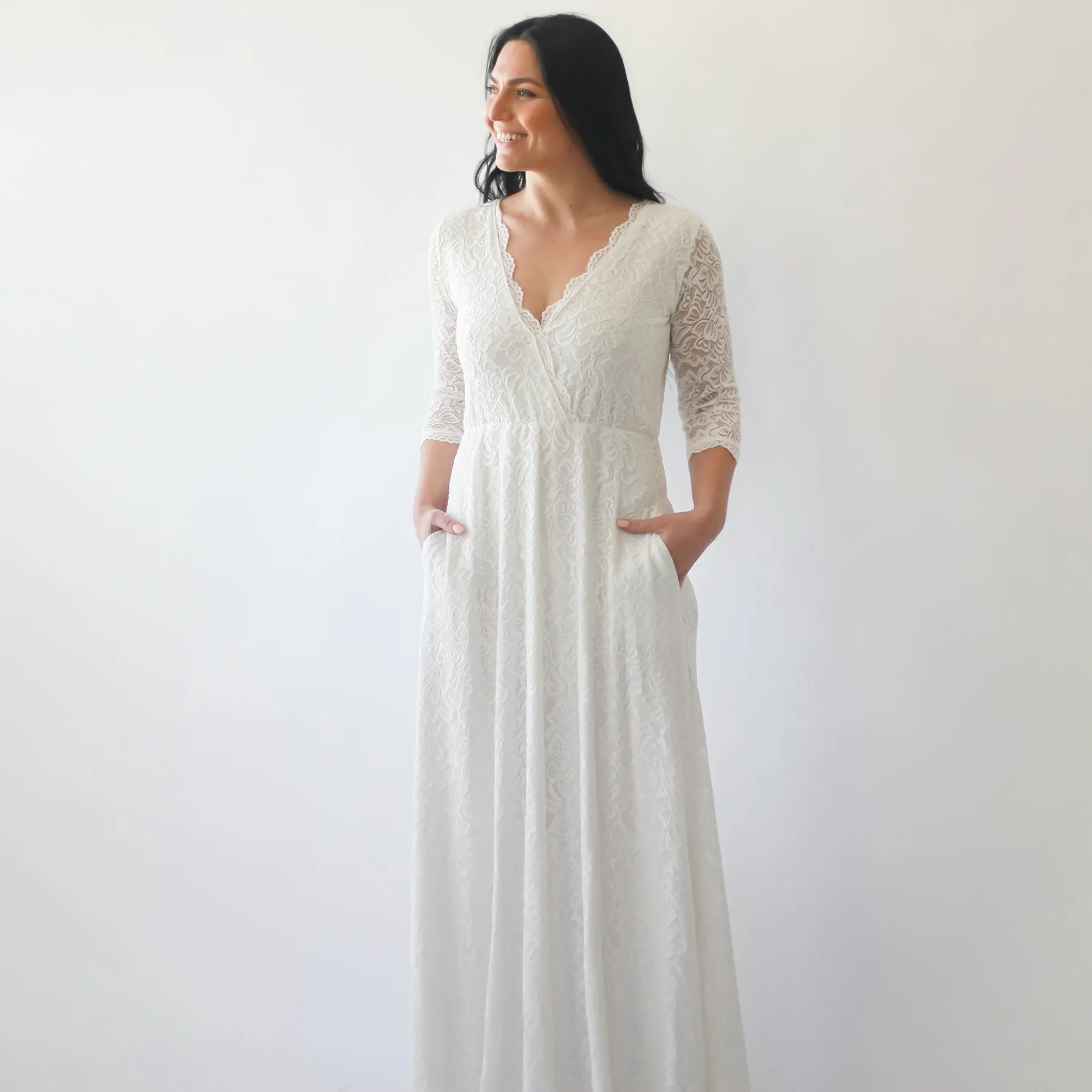 Curvy dress with pockets #1273