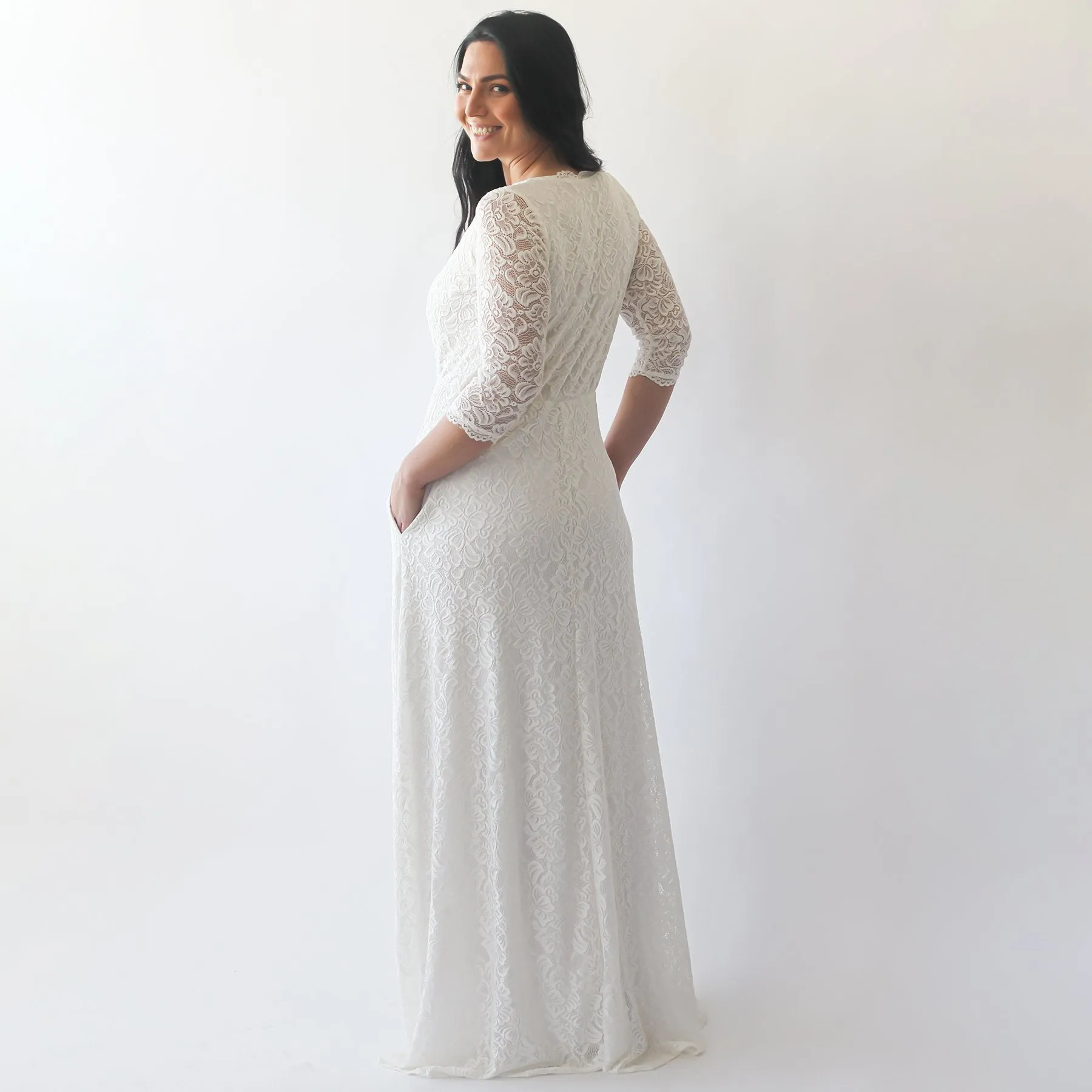 Curvy dress with pockets #1273
