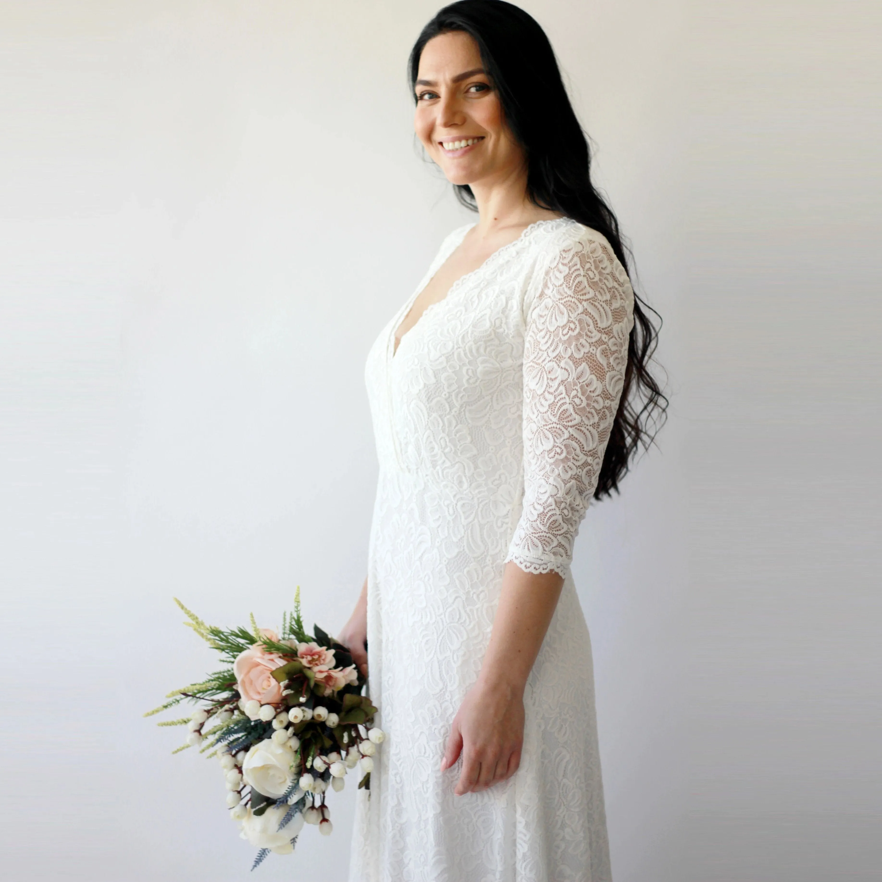 Curvy dress with pockets #1273