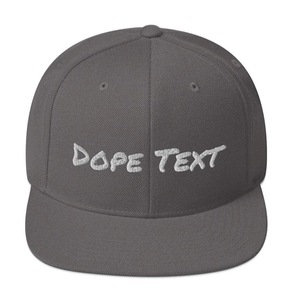 Custom embroidered text Snapback Cap - Free personalization customization Hat Cap